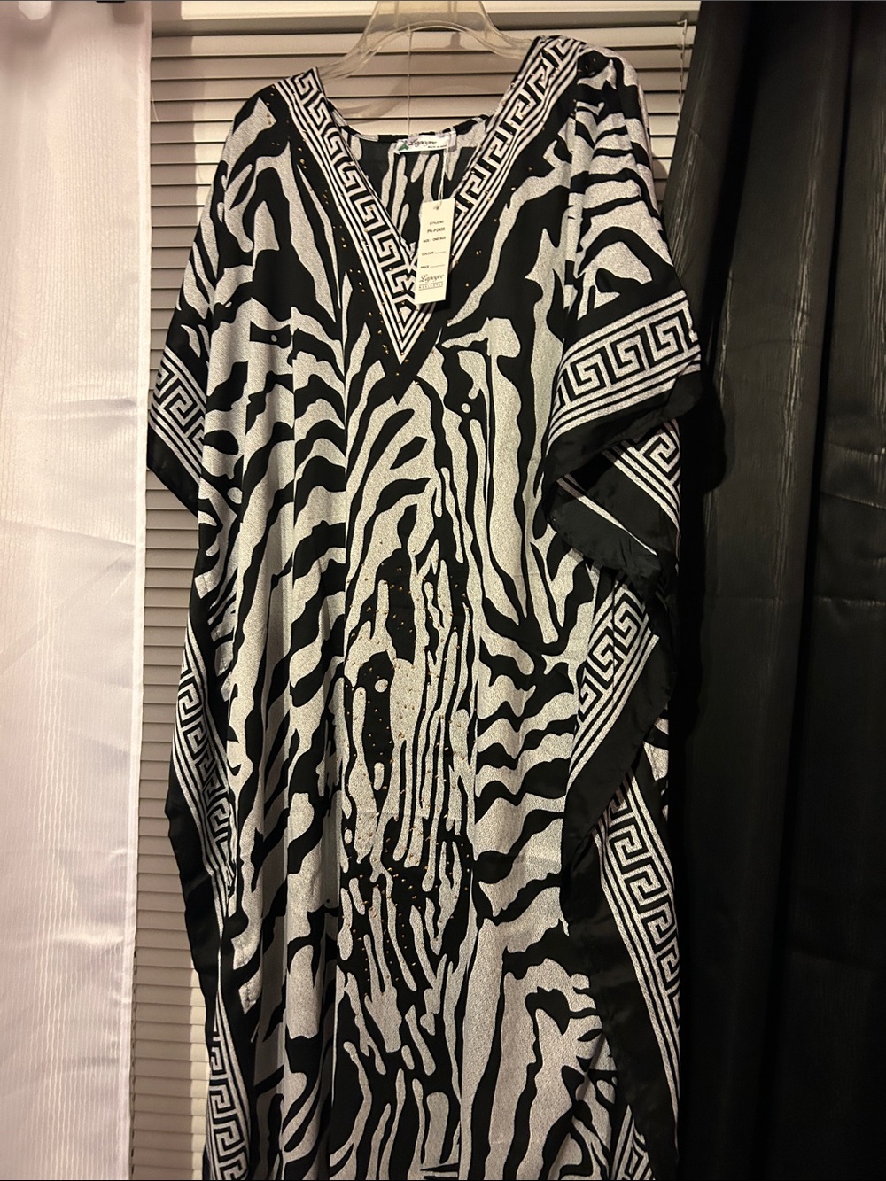 Black & White Zebra Print Kaftan